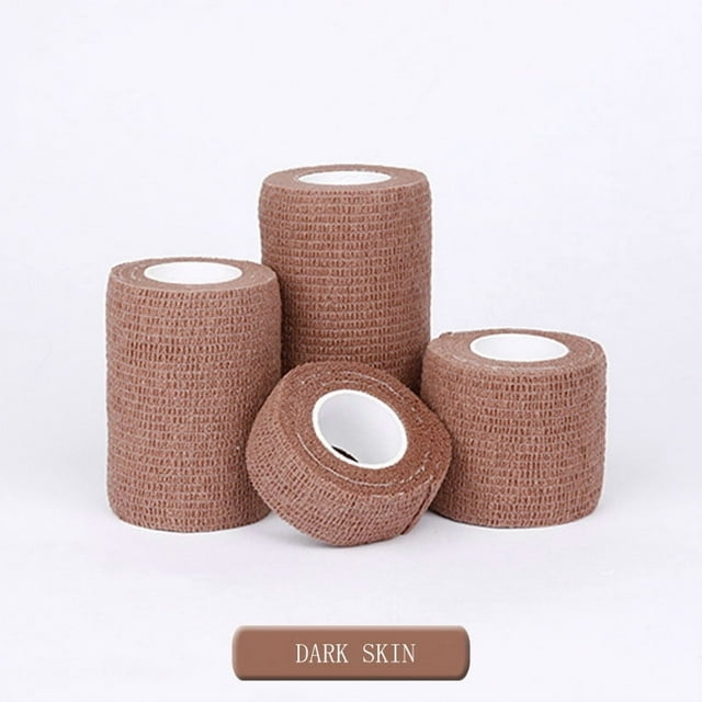 1 Rouleau 2.5/5/7.5/10cm*4.8m Bandage Élastique Auto-Adhésif Non Tissé pour Fixation Sportive Doigt Poignet Jambe