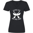 thumbnail image 3 of Inktastic Living Life On The Lake Women's V-Neck T-Shirt, 3 of 5