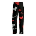 thumbnail image 5 of Hearthz Mens Valentine Pj Pants Sleep Pants Men Love Heart Print Drawstring Straight Leg Sleep Lounge Pants with Pocket, 5 of 6