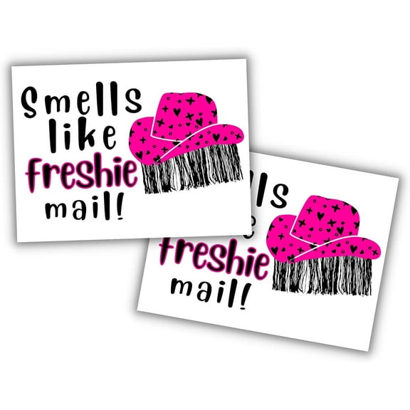 Freshie Sticker Smells Like Freshie Mail Care Instructions Cowboy Hat Fringe  100 pcs roll  3x2 for Silicone Mold Aroma Bead Crafts Customer Package Warning Stickers