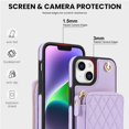 thumbnail image 3 of Crossbody Wallet Case for iPhone 13, RFID Blocking Zipper Handbag Purse Flip Cover, Kickstand Folio Case Card Slots Holder Wrist Strap Lanyard, 3 of 9
