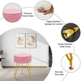 thumbnail image 3 of Taburete Leesingdo de terciopelo con patas ajustables, 3 of 7