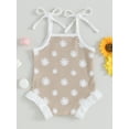 thumbnail image 3 of FEORJGP Infant Baby Girl Sleeveless Romper 3M 6M 12M 18M Newborn Floral Print Overalls Bandage Straps Ruffled Jumpsuit for Toddler Cute Casual Summer Clothes, 3 of 8