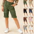 thumbnail image 2 of Fengactive Unisex Kids Straight Half Length Pants Elastic Waist Cotton Linen Solid Color Back to School Casual Cropped Trousers 5T-16T, 2 of 8