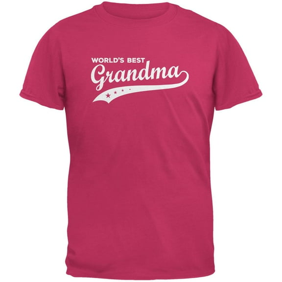 Mother's Day - World's Best Grandma Pink Adult T-Shirt - X-Large