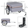 thumbnail image 3 of Aosom Bicycle Cargo Trailer Cart Carrier Garden Use w/ Quick Release, Cover, Grey, 3 of 10