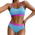 thumbnail image 1 of Gibobby Conjunto de Bikini para Mujer Bikini de cintura alta para mujer Bikinis push up Traje de baño estampado Ropa de playa femenina Traje de baño(Azul,XL), 1 of 5
