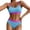 Blue, variant on High Waist Bikini Swimsuit Junior Bathing Suits Womens 2 Piece Sets Brown, Sizes S-XL