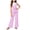 Pink, variant on Ynynloco Girl's 2 Piece Summer Outfits Bow Striped Ruffle Peplum Tank Top Matching Wide Leg Pants Cute Clothing Sets 9-16 Years