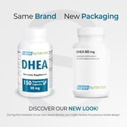 SuperSmart - DHEA 50mg - DHEA Supplement for Men & Women | Non-GMO & Gluten Free - 150 Vegetarian Capsules