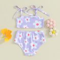 thumbnail image 3 of Bagilaanoe Toddler Baby Girls Swimsuits 2 Piece Bikinis Set Floral Print Camisole Tops + Briefs 6M 12M 18M 24M 3T 4T Kids Swimwear Bathing Suit Beachwear, 3 of 7