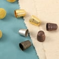 thumbnail image 5 of Sewing Thimble, Finger Protector for Hand Sewing Craft DIY Sewing Tools, Gold, 8 PCS, 5 of 6