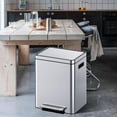 thumbnail image 2 of Kselythan 8 Gallon Dual Trash Can, 15L+15L Stainless Steel Dual Garbage & Recycle Bin with Foot Pedal, Soft Close Lid, Classified Garbage Can with Removable Inner Bucket for Kitchen Living Room Office, 2 of 7