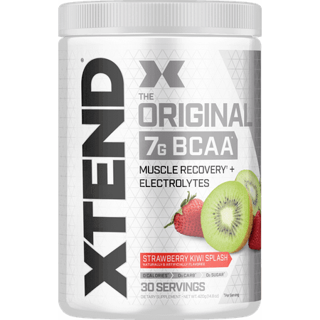 Xtend Original BCAA Powder, Branched Chain Amino Acids, Sugar Free Post Workout Muscle Recovery Drink with Amino Acids, 7g BCAAs for Men & Women, Strawberry Kiwi Splash, 30