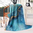 thumbnail image 2 of Blue Gold Marble Pattern Blanket,Comfortable Soft Flannel Throw Blanket,All Season,Warm Lightweight Blankets for Sofa Bed Couch Living Room Chair,60"x80", 2 of 4