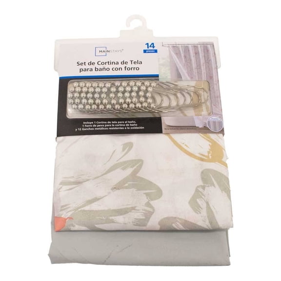 Set de Cortina para Baño Mainstays 182.8 x 182.8 cm Estampada Multicolor