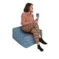 thumbnail image 2 of Blue Rectangle Pouf, Hand Drawn Floral Pattern with Abstract Design Boho Bouquet Ornate Swirls, Under Desk Foot Stool for Living Room Office Ottoman with Cover, 25", Blue Mauve and White, by Ambesonne, 2 of 4