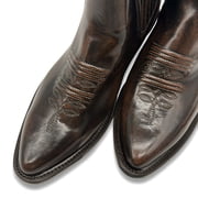 The Western Shops Men's Genuine Leather Short Ankle Cowboy, Charro Botin