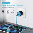 thumbnail image 5 of Type C Charger USB C Cable Fast Charging Cable 6FT with USB Wall Charger Block,Hootek USB A to USB C Type C Cable 2 Port USB C Charger Block for Android Charging Cords USB-C Phone Cables, Blue, 5 of 7