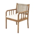 thumbnail image 3 of Christopher Knight Home 7-Piece Outdoor Dining Set, Rattan Chairs with Cream Cushions and Teak Table, 3 of 16