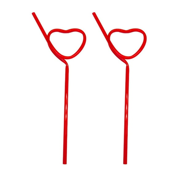 Troglfold Heart Shaped Straws Heart Shaped Straws for Valentine's Day Wedding Party (4Pcs),8.66"X2.56"X0.2"