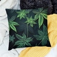 thumbnail image 2 of Shiartex  Green Weed Leaves Plant，Printed Throw Pillow Cover Square Decorative Pillow for Sofa, Chair, Daybed，Green, 2 of 5