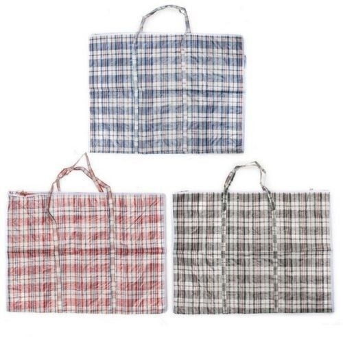 Reusable Large Printed Woven Laundry Bag Storage Zipped Shopping Bag