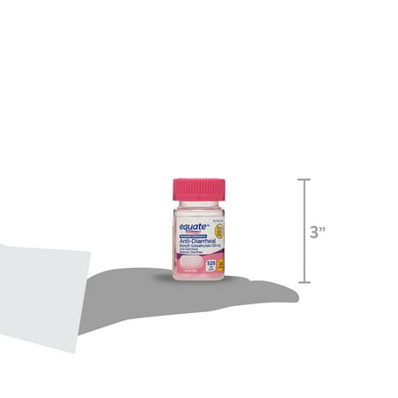 Equate Maximum Strength Bismuth Anti-Diarrheal Relief Caplets, 525 mg, 24 Count