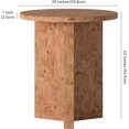 thumbnail image 3 of Henn&Hart 20" Scandinavian Round Wooden End Table, Side Table, Nightstand with X-Base for Living Room, Office, Family Room, or Bedroom, Honey Burl, 3 of 15