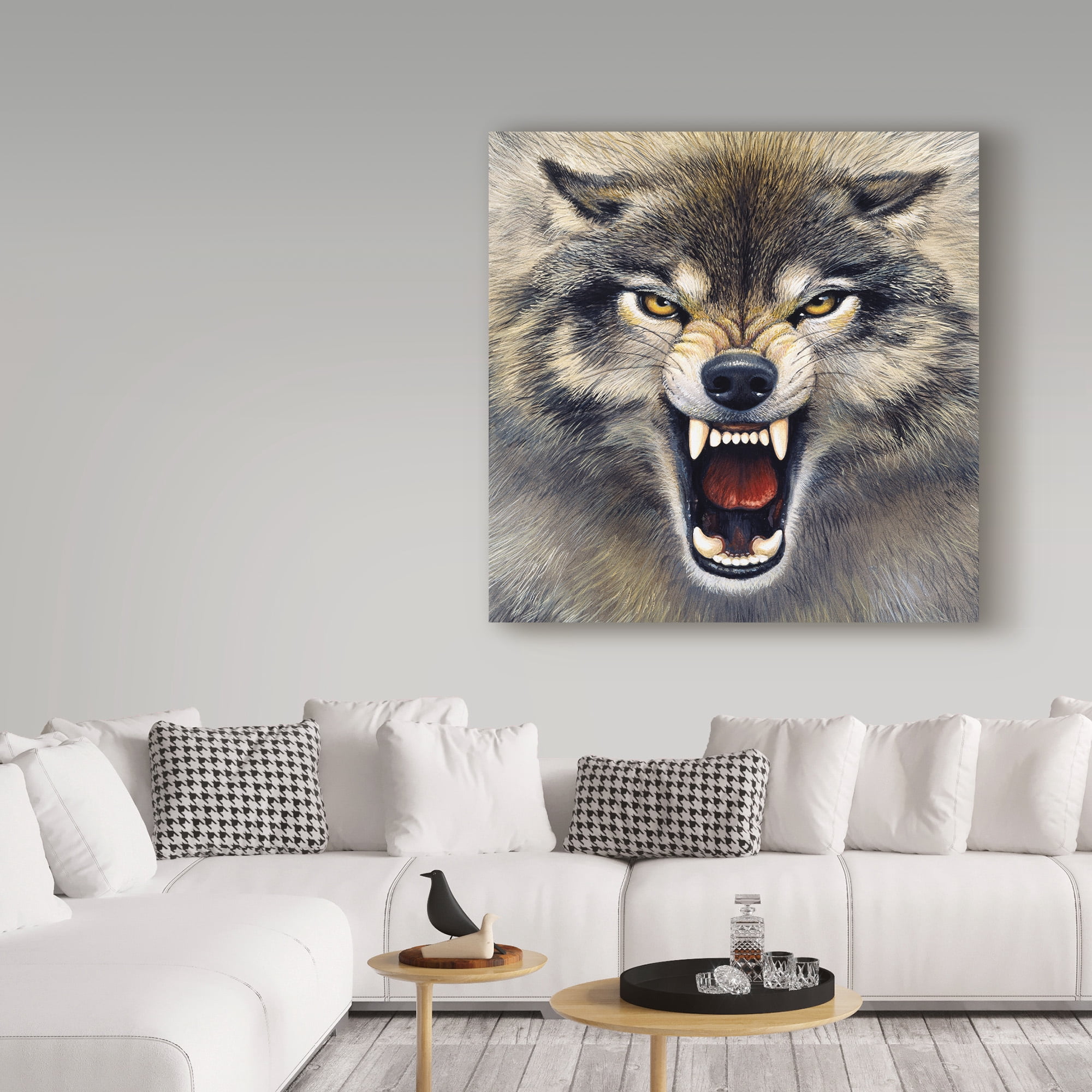 Trademark Fine Art 'Wolf Roaring' Canvas Art by Harro Maass