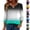 03# White, variant on Women's 3/4 Sleeve Henley V Neck Shirts Loose Fit Plaid Casual Fashion Tops, Blue M