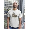 thumbnail image 2 of Dog Breed Pit Bull In Headphones Lying Isolated On White  T-Shirt Men -Image, Male Medium, 2 of 4