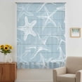 thumbnail image 3 of Blue White Starfish Sheer Curtains 72 Inches Long, Coastal Ocean Summer Sea Nautical Light Filering Curtains, Breathable Simi Curtain Privacy Drapes for Living Room Bedroom Window Treatment, 3 of 9