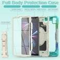 thumbnail image 2 of Dteck Built-in Screen Protector Case for iPad Pro 11 3rd Generation 2021,iPad Pro 11 2nd Gen 2020/2018 Shockproof Rugged Rubber 3-Layers Protection Cover Stand Hand/Shoulder Strap Cover,Mint+Blue, 2 of 7