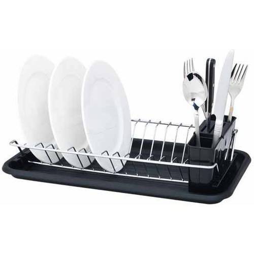 Home Basics Compact Dish Drainer, Black