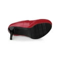 thumbnail image 5 of BLISSFUL STEP Women's Platform Ankle Strap Stiletto High Heel Pumps Red 7, 5 of 7