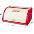 thumbnail image 3 of Kitchen Counter Bread Box, Metal Bread Storage Container with Roll Top Lid, Red, 3 of 3