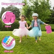 Kids Tablets 7 inch Android 12, 4GB RAM 32GB ROM, 512GB Expandable, with Parental Control, Google Certified, WiFi, Bluetooth, Dual Camera with Silicone Case(Pink)