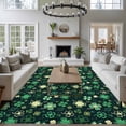 thumbnail image 4 of St. Patrick's Day Area Rug 5x7 Washable Rug Non Slip Dark Green Lucky Shamrock Leaves Spring Large Area Rug Soft Stainresistant Indoor Floor Carpet for Living Room Bedroom Home Office Dining Room, 4 of 8