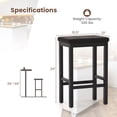 thumbnail image 3 of Gymax 24'' Upholstered Bar Stools Set of 4 Home Kitchen Stools w/ Solid Wood Support Legs Brown & Black, 3 of 10