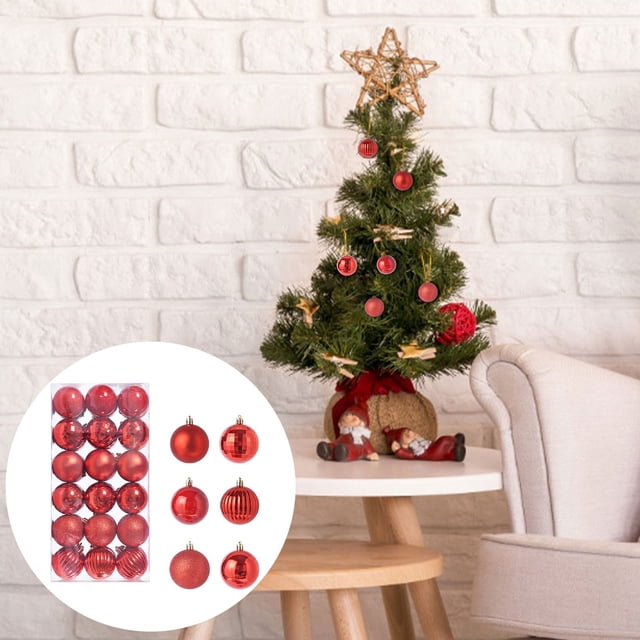 Fiudx 36 Bolas Navideñas Colgantes con Purpurina, de Pvc, Irrompibles, para Árbol de Navidad, para Fiestas, Hogar y Oficina, 3 Cm de Diámetro.