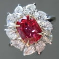 thumbnail image 2 of 2.80 Ct Cushion Cut Natural Red Ruby Diamond Beautiful Floral Halo Engagement Ring 14K White Gold Size 7.5, 2 of 8