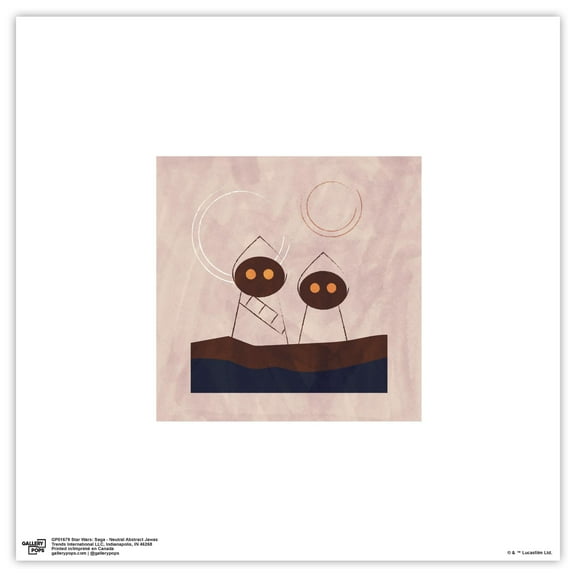 Gallery Pops Star Wars: Saga - Neutral Abstract Jawas Wall Art, Unframed Version, 12" x 12"