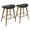 Walnut, Black Pu, variant on Saddle 26" Mid-Century Modern Counter Stool In Walnut And White Faux Leather - Set Of 2