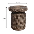 thumbnail image 4 of JONATHAN Y Marisol 19.65" Coastal Bohemian Handwoven Water Hyacinth Round Accent Side Table, Brown, TBL2504B, 4 of 7