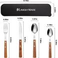 thumbnail image 2 of GHSDFBB Portable Utensils Set with Case 18/8 Stainless Steel Silverware Set Reusable Utensils Set for Lunch Box Ideal for Travel Camping 4 Pcs Set, 2 of 6