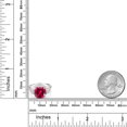 thumbnail image 3 of 925 Silver and 10K Yellow Gold Red Created Ruby and White Moissanite 3 Stone Ring for Women (5.46 Cttw, Gemstone July Birthstone, Cushion 10MM, Round 4MM, Available in Size 5, 6, 7, 8, 9), 3 of 3