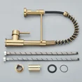 thumbnail image 5 of Brushed Gold Kitchen Sink Faucet Spring Pull-down Hot Cold Mixer Faucet Deck Installation Faucet, 5 of 5