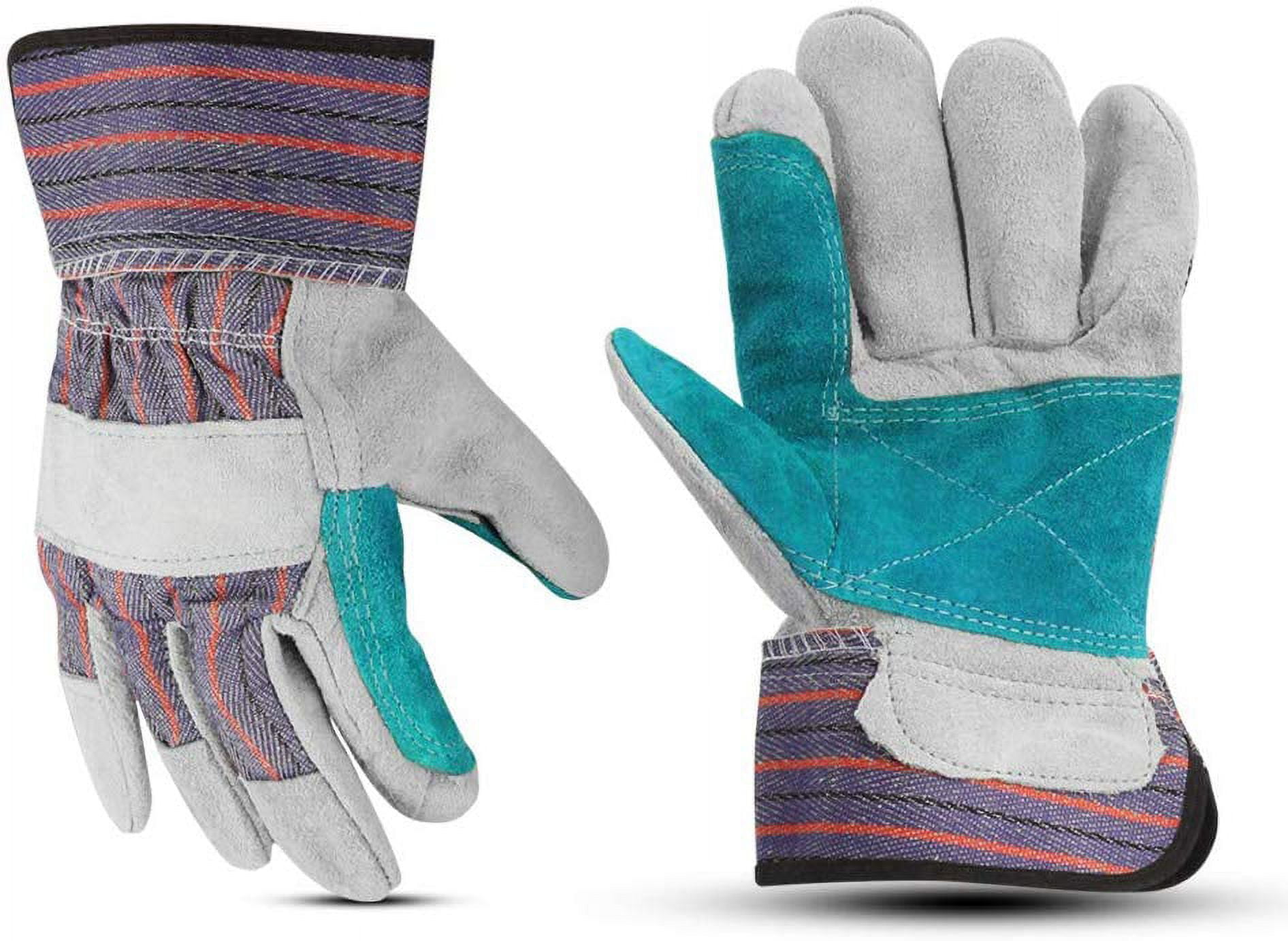 Heavy Duty Work Gloves with Safety Cuff and Wing Thumb for Gardening or Landscaping, 24 Pair Size Large