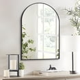 thumbnail image 3 of Espejo de arco para baño de 30 x 40 pulgadas, espejo de pared arqueado negro para fregadero con marco de metal ancho para recámara, sala de estar, cambiador, decoración de, 3 of 12